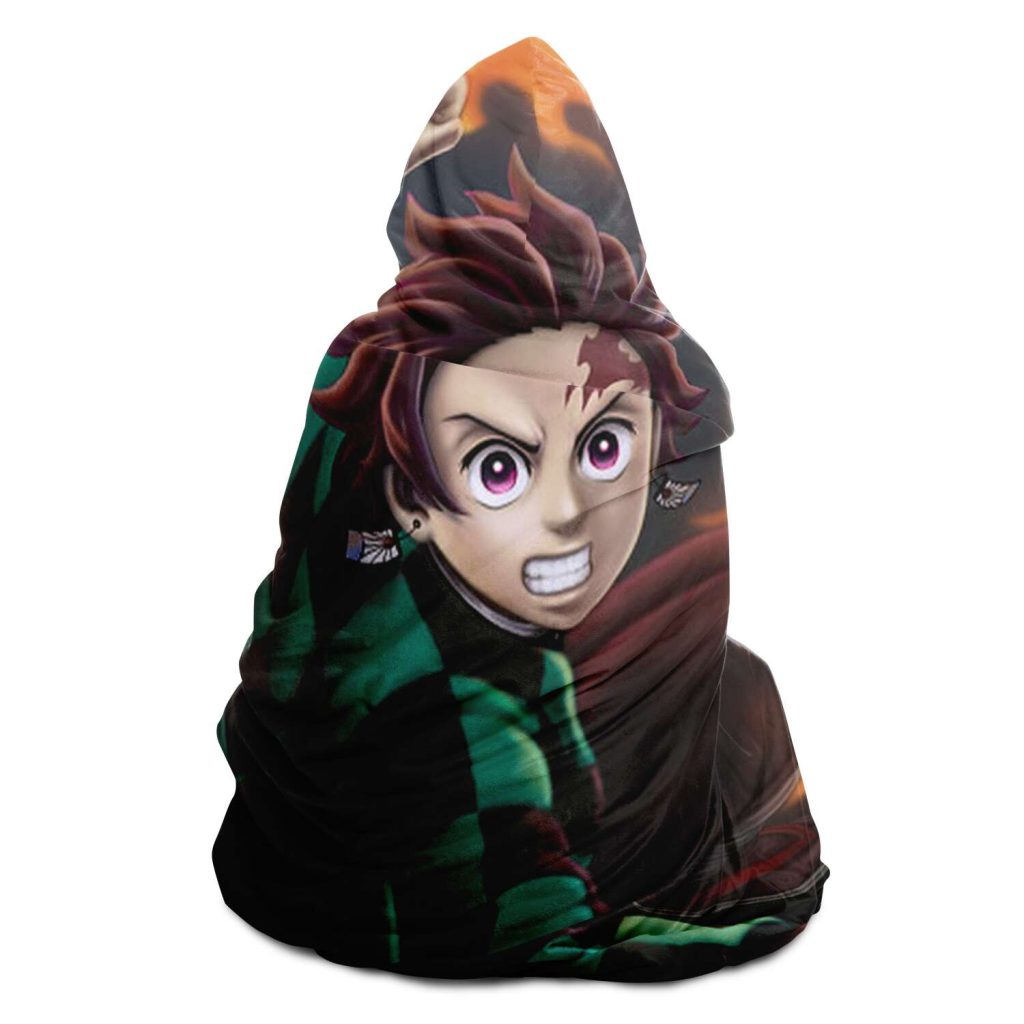 Demon Salyer Tanjiro Kamado Fire Hooded Blanket - Aop