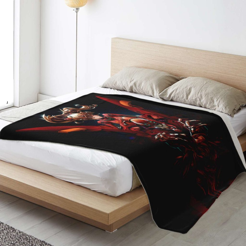 Evangelion Asuka Red Black 3D Blanket Premium Microfleece - Aop