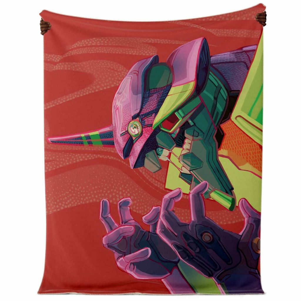 Evangelion Unit-01 Face 3D Blanket Premium Microfleece - Aop