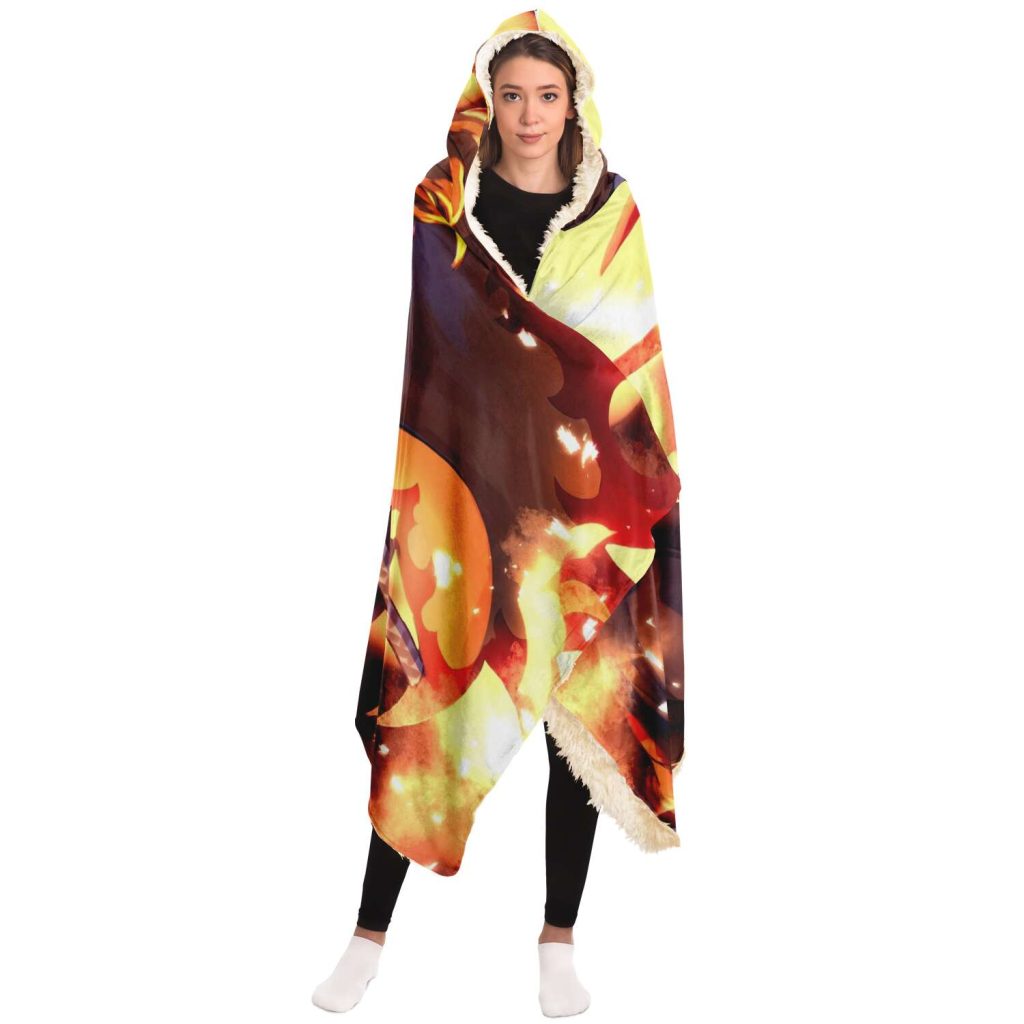 Demon Salyer Kyojuro Rengoku Fire Hooded Blanket - Aop