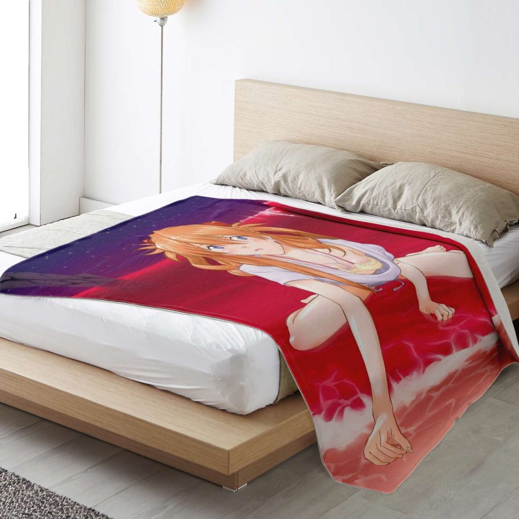 Evangelion Asuka Hentai Blanket Premium Microfleece - Aop