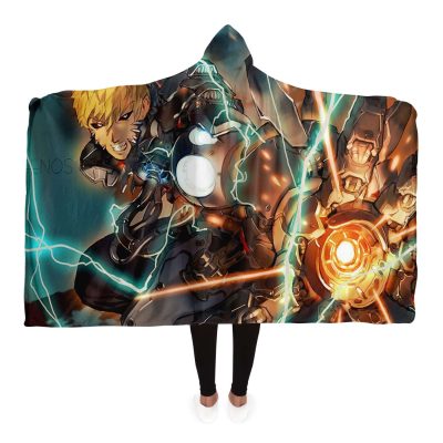 One Punch Man Hooded Blanket #08 Adult / Premium Sherpa - Aop