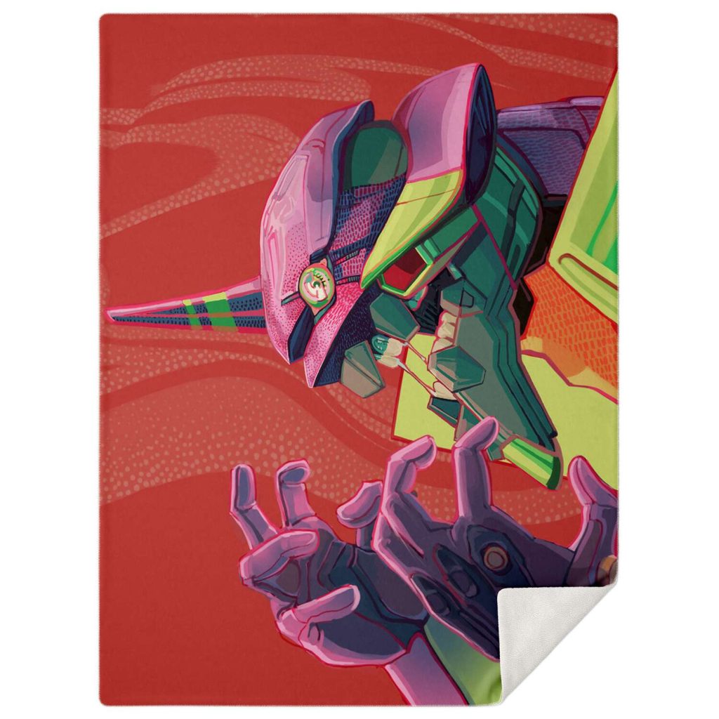 Evangelion Unit-01 Face 3D Blanket M Premium Microfleece - Aop