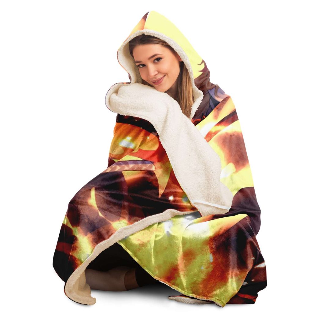 Demon Salyer Kyojuro Rengoku Fire Hooded Blanket - Aop