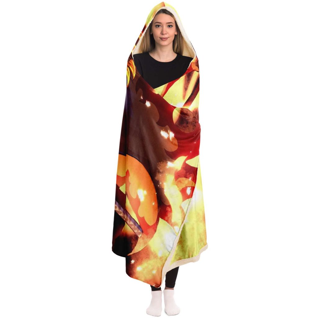 Demon Salyer Kyojuro Rengoku Fire Hooded Blanket - Aop