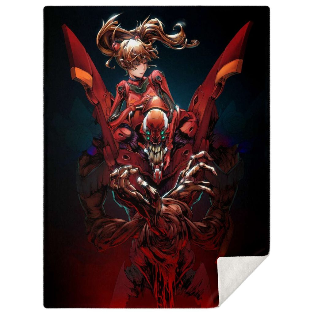 Evangelion Asuka Red Black 3D Blanket M Premium Microfleece - Aop