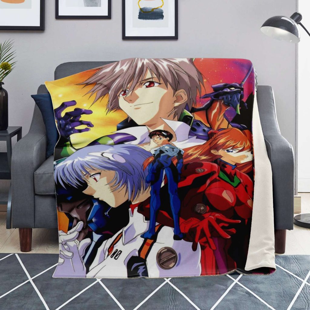 Evangelion Character 3D Blanket Premium Microfleece - Aop