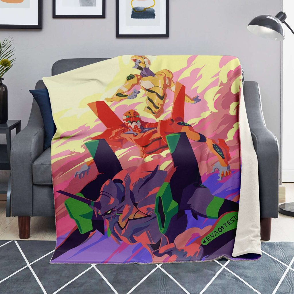 Evangelion 3D New Design Blanket Premium Microfleece - Aop