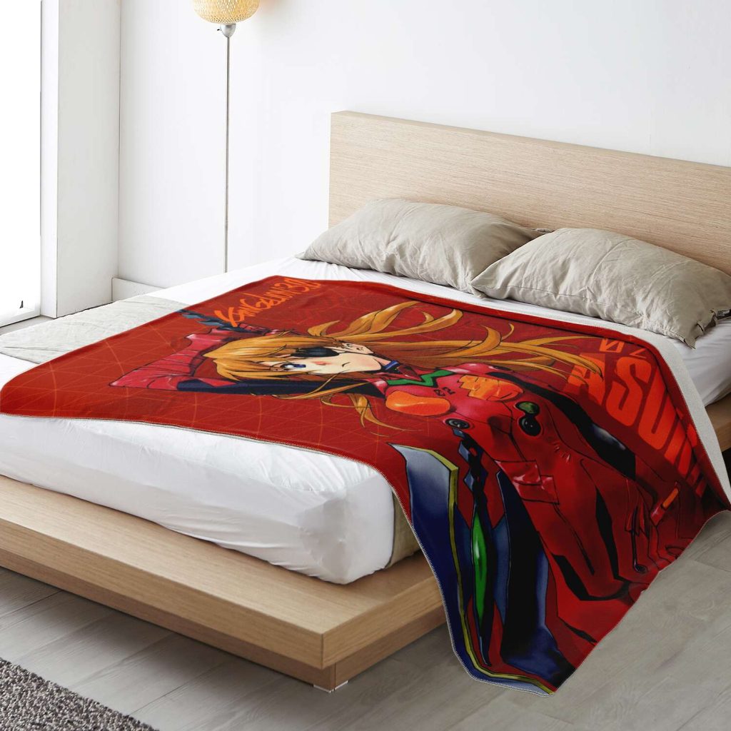 Evangelion Asuka Political Lady 3D Blanket Premium Microfleece - Aop