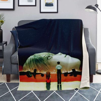 Evangelion Face Rei Ayanami 3D Blanket Premium Microfleece - Aop