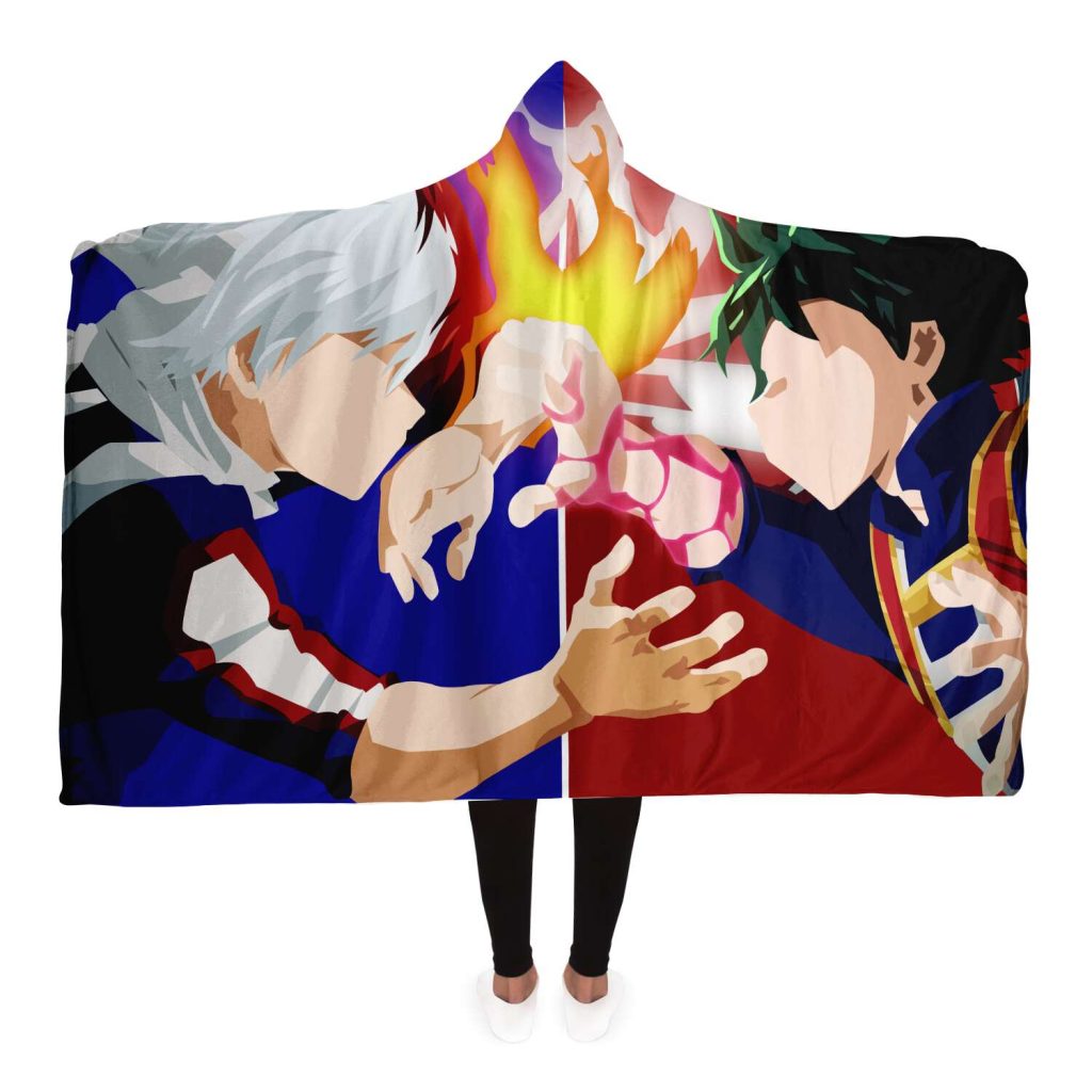 My Hero Academia Todoroki Shouto & Deku Hooded Blanket Adult / Premium Sherpa - Aop