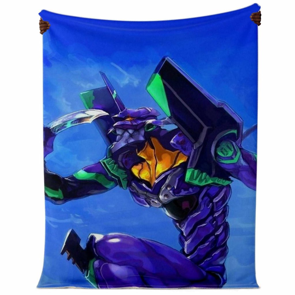 Evangelion Unit-01 Blue Sky Blanket Premium Microfleece - Aop