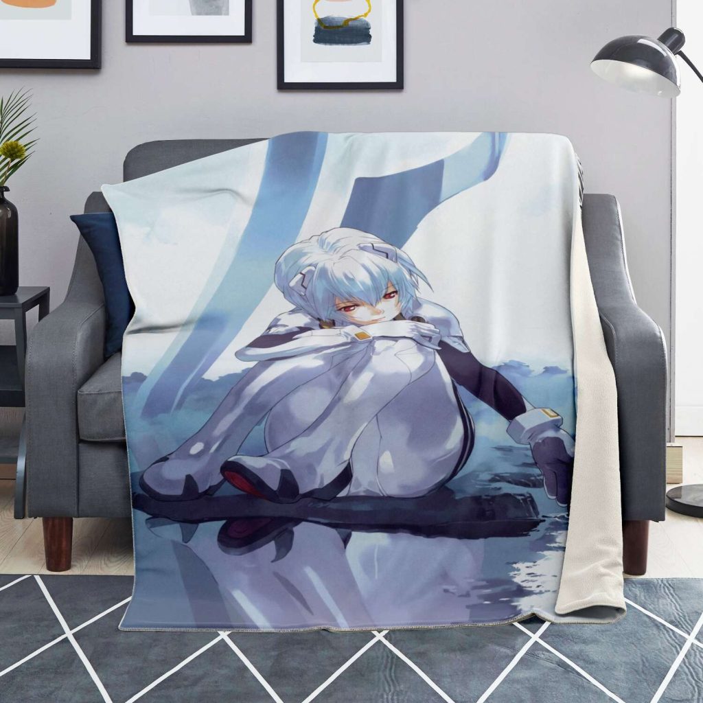 Evangelion Beautifull Rei Ayanami 3D Blanket Premium Microfleece - Aop