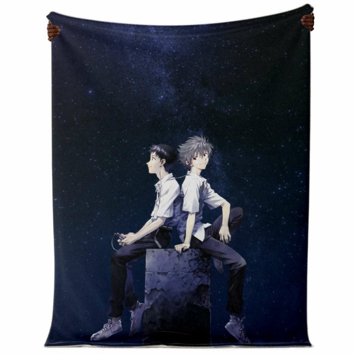 Evangelion Kaworu Nagisa & Shinji Ikari Blanket Premium Microfleece - Aop