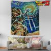 Dbz Starry Night Goku Kamehameha Wall Tapestry
