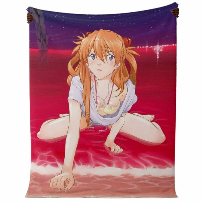 Evangelion Asuka Hentai Blanket Premium Microfleece - Aop