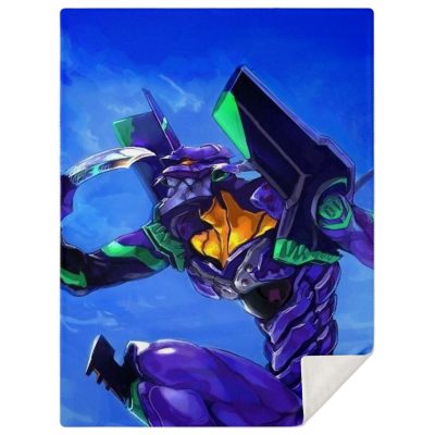 Evangelion Unit-01 Blue Sky Blanket M Premium Microfleece - Aop