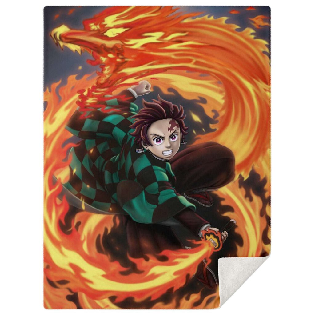 Demon Salyer Tanjiro Kamado Fire Blanket M Premium Microfleece - Aop