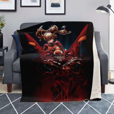 Evangelion Asuka Red Black 3D Blanket Premium Microfleece - Aop