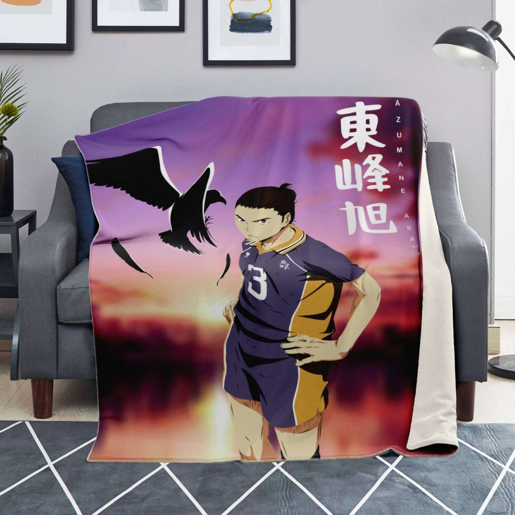 Haikyuu Number.03 Karusano High Blanket Style Premium Microfleece - Aop