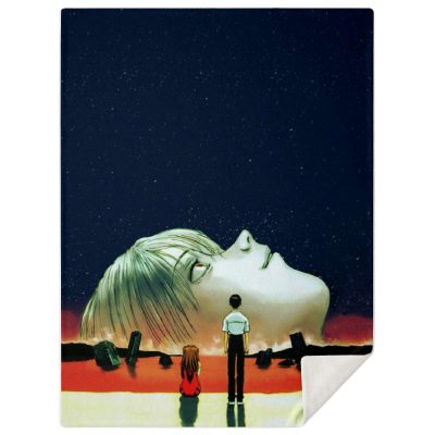 Evangelion Face Rei Ayanami 3D Blanket M Premium Microfleece - Aop