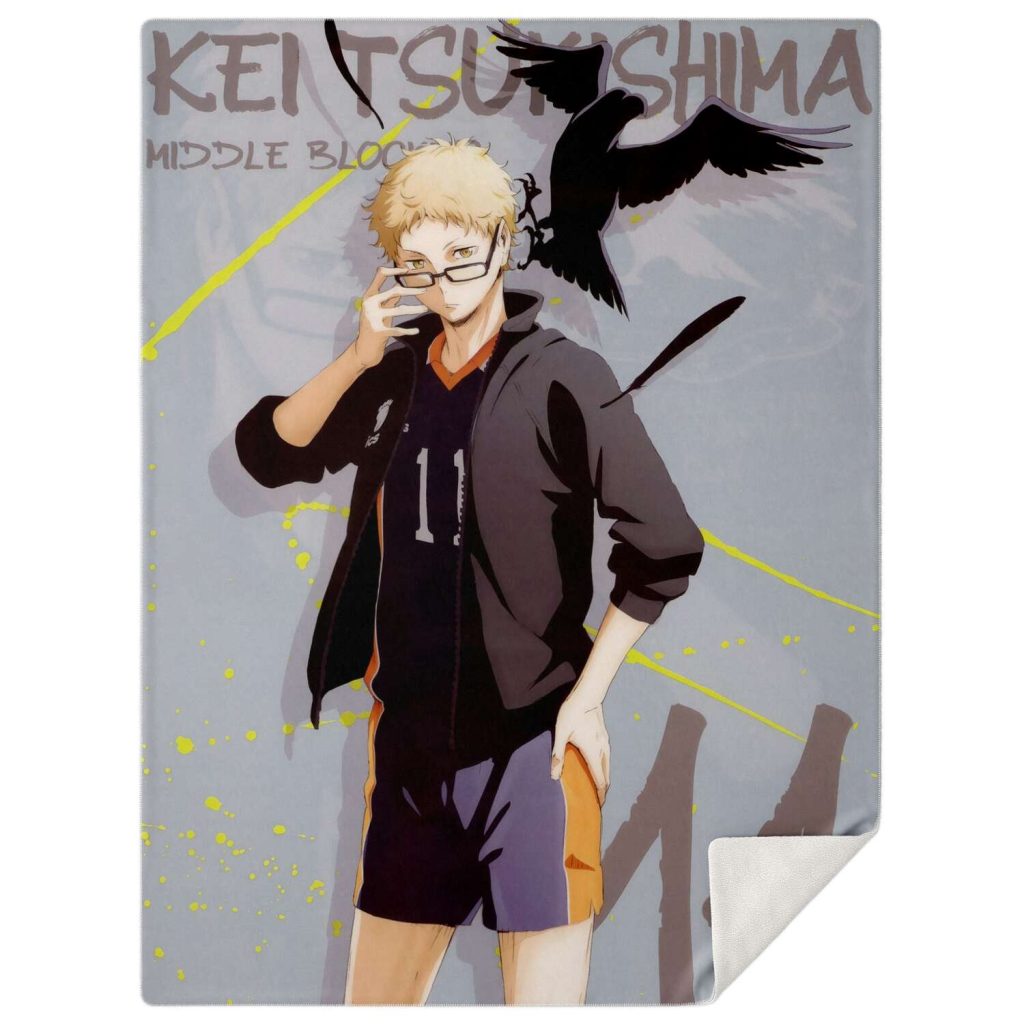 Haikyuu Kei Tsukishima Premium Blanket M Microfleece - Aop