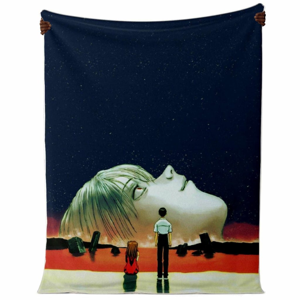 Evangelion Face Rei Ayanami 3D Blanket Premium Microfleece - Aop