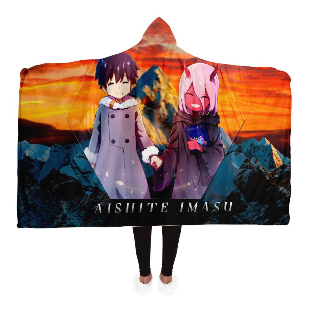 Darling In The Franxx Hooded Blanket #10 Adult / Premium Sherpa - Aop