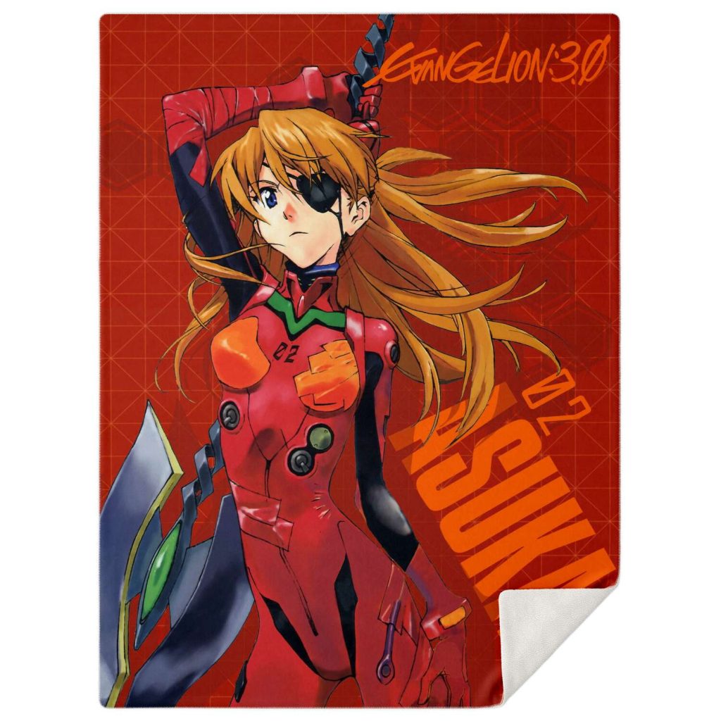 Evangelion Asuka Political Lady 3D Blanket M Premium Microfleece - Aop