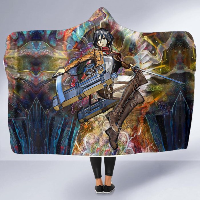Focused Mikasa Hooded Blanket