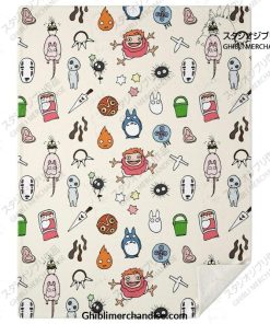 Ghibli Chibi Character Microfleece Blanket M Premium - Aop