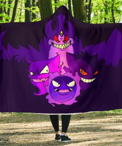 Ghoulish Gengar Pokemon Hooded Blanket