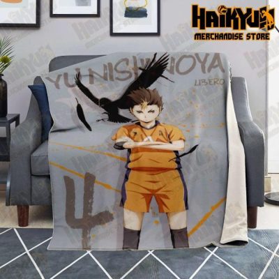 Haikyuu Yu Nishinoya Premium Microfleece Blanket - Aop