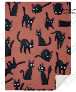 Jiji Black Cat Microfleece Blanket M Premium - Aop