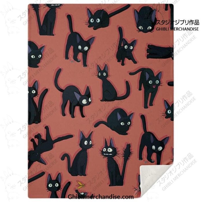 Jiji Black Cat Microfleece Blanket M Premium - Aop