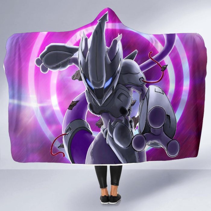 Mewto In Action Pokemon Hooded Blanket