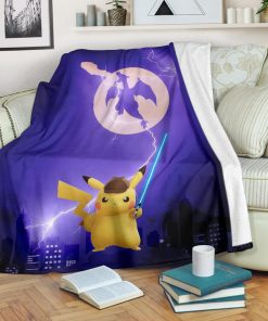 Pikachu With Sword Pokemon Blanket
