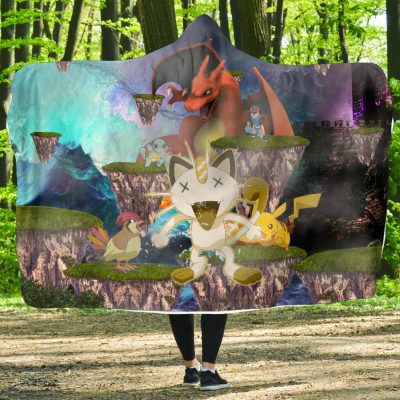 Pokemon Floating Hills Hooded Blanket