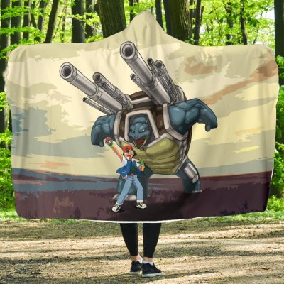 Power Blastoise Pokemon Hooded Blanket