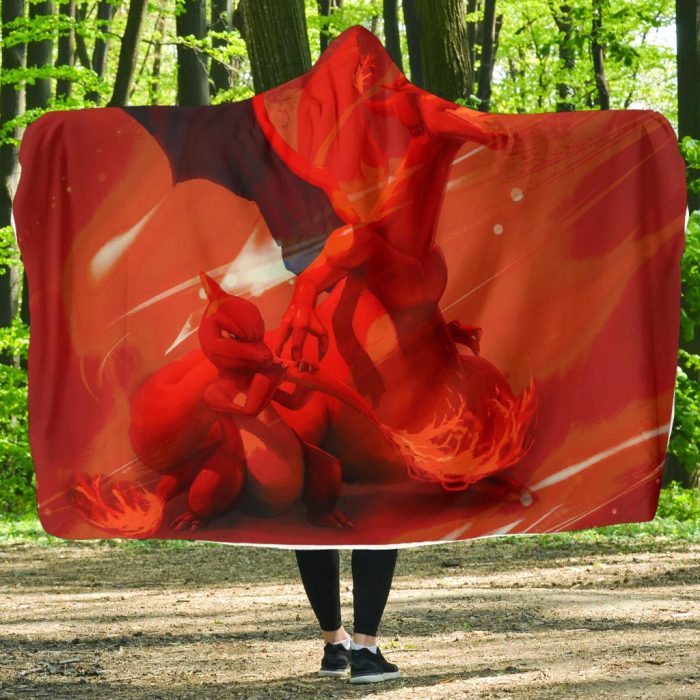 Red Hot Charizard Pokemon Hooded Blanket