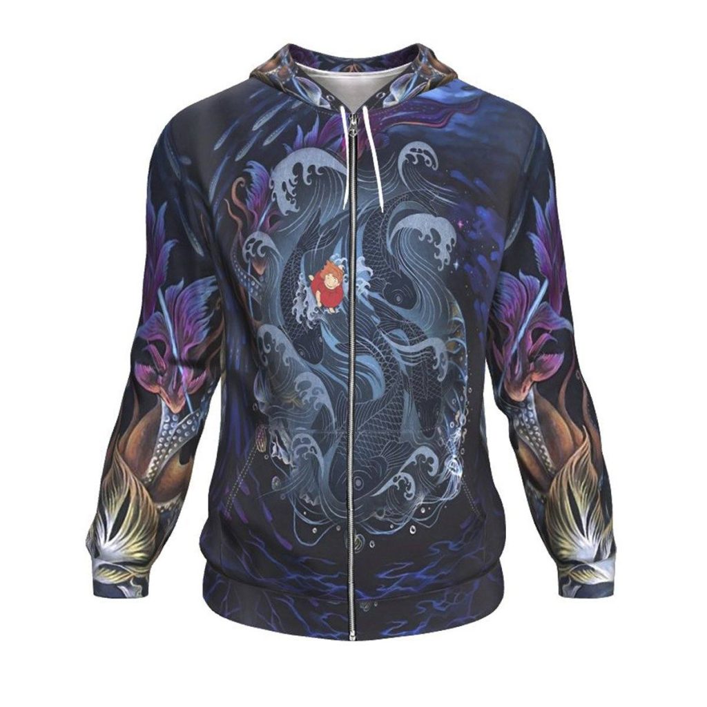 Sea Creatures Ponyo Hoodie Zip / S