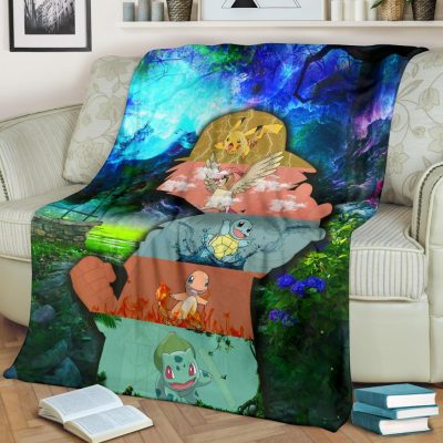 Spiritual Ash Pokemon Blanket