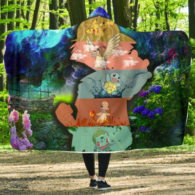 Spiritual Ash Pokemon Hooded Blanket