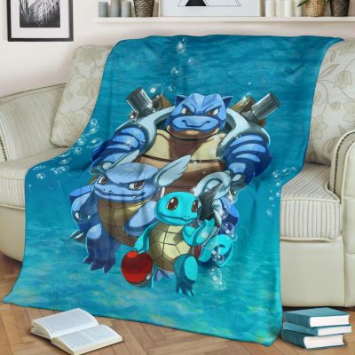 Squirtle Wartortle Blastoise Pokemon Blanket