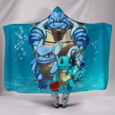 Squirtle Wartortle Blastoise Pokemon Hooded Blanket