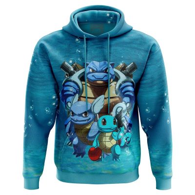 Squirtle Wartortle Blastoise Pokemon Hoodie