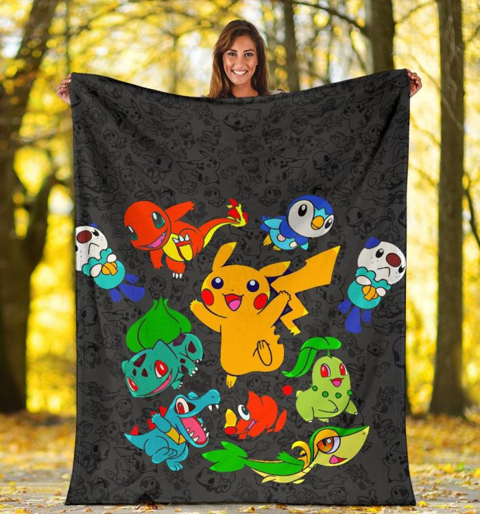 Vibing Pokemon Characters Blanket