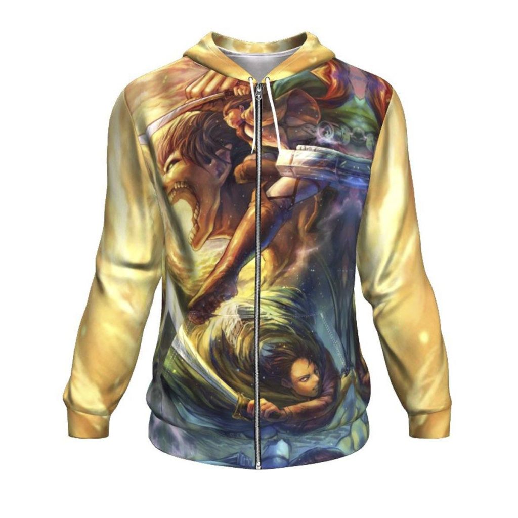 Vibrant Attack On Titan Hoodie Zip / S